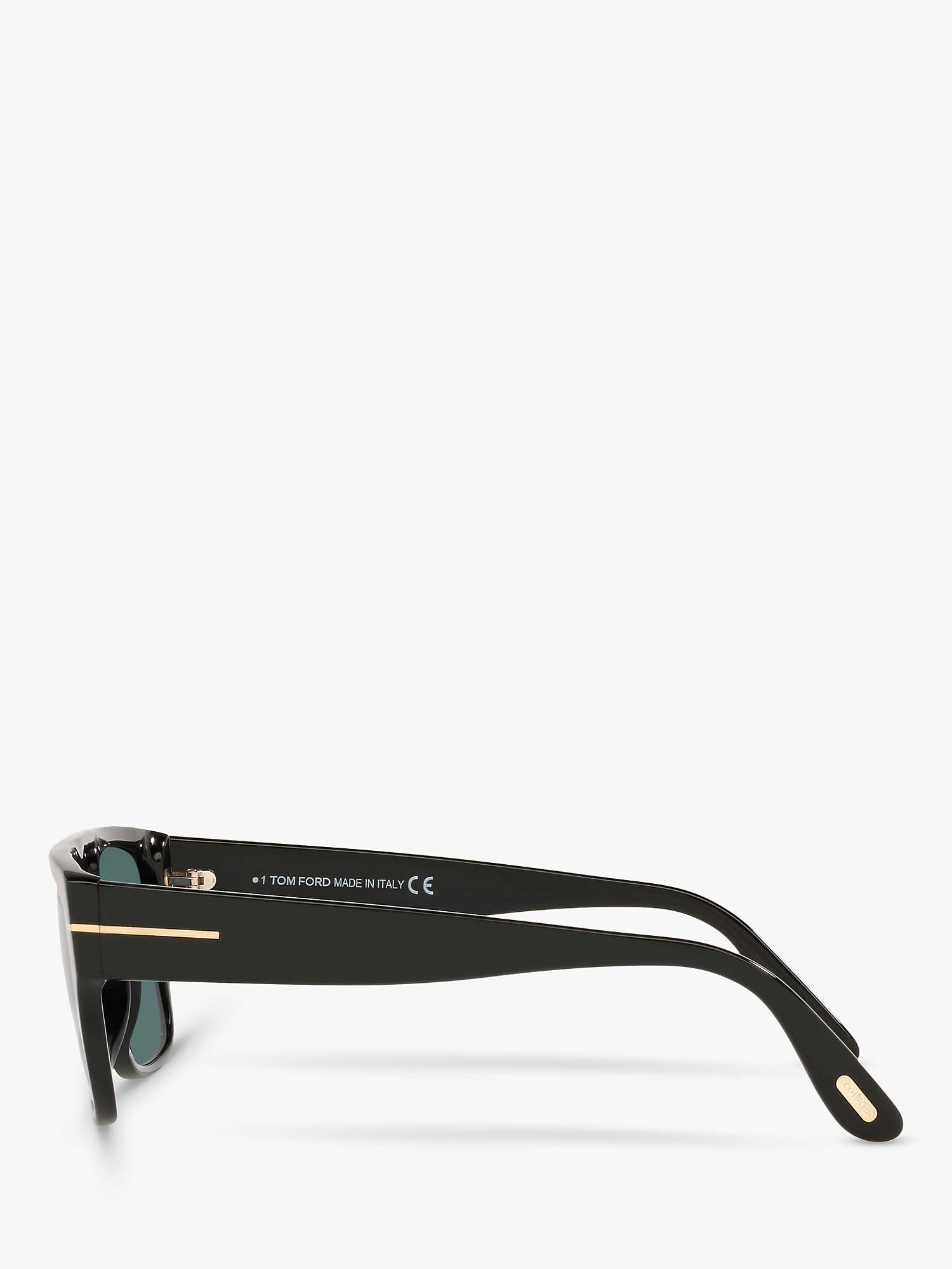 Buy TOM FORD TR001363 Men's Rectangular Sunglasses, Shiny Black/Blue Online at johnlewis.com