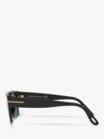 TOM FORD TR001363 Men's Rectangular Sunglasses, Shiny Black/Blue