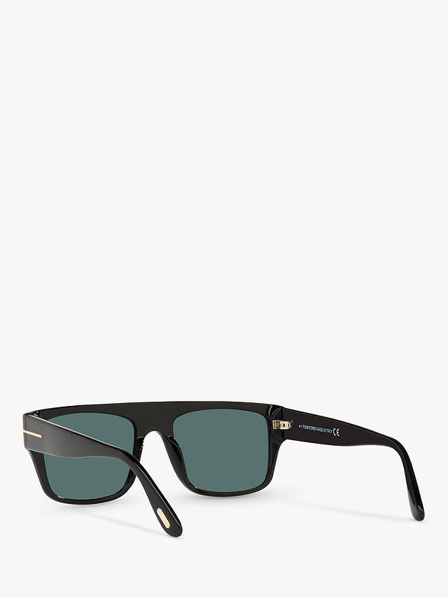 TOM FORD TR001363 Men's Rectangular Sunglasses, Shiny Black/Blue