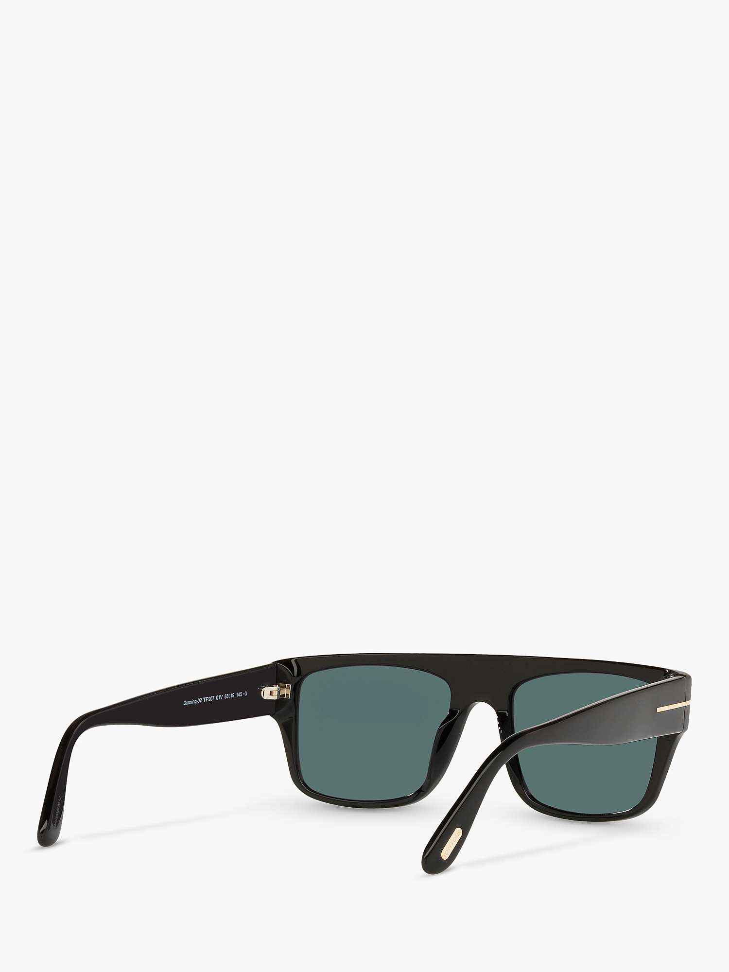 Buy TOM FORD TR001363 Men's Rectangular Sunglasses, Shiny Black/Blue Online at johnlewis.com