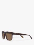 Emporio Armani EA4163 Men's Square Sunglasses, Tortoise/Brown Gradient