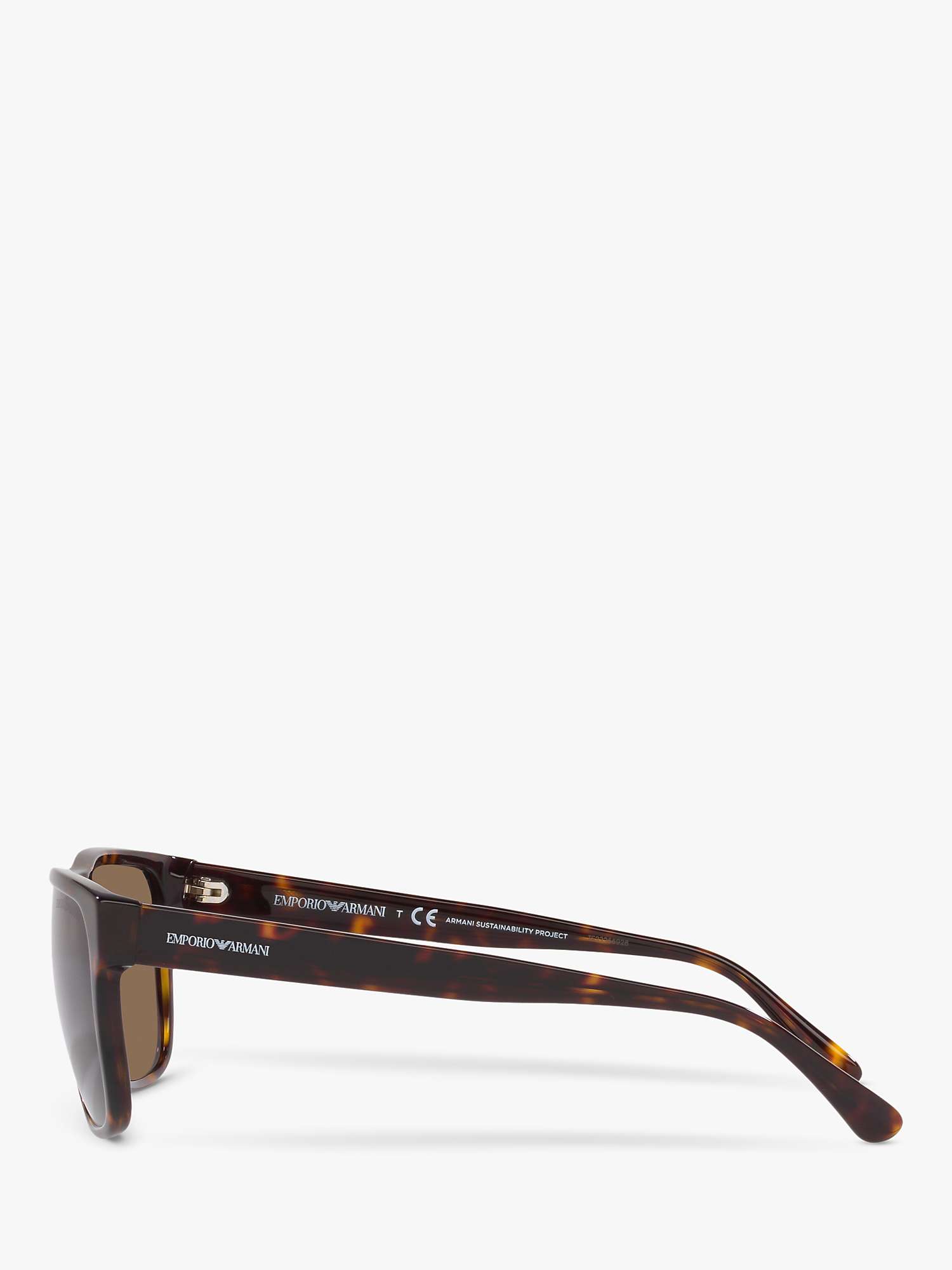 Buy Emporio Armani EA4163 Men's Square Sunglasses, Tortoise/Brown Gradient Online at johnlewis.com