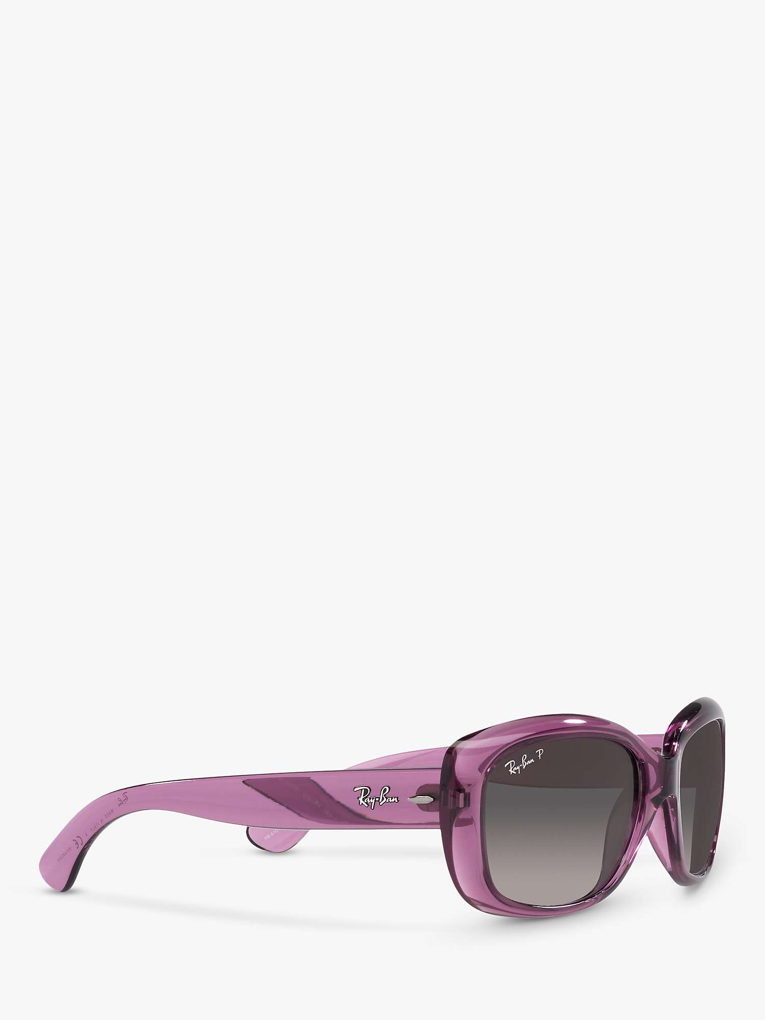 Buy Ray-Ban RB4101 Women's Polarised Jackie Ohh Butterfly Sunglasses, Transparent Violet Online at johnlewis.com
