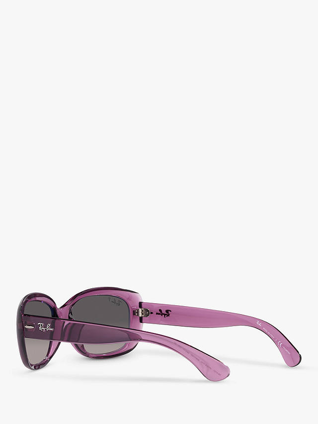 Ray-Ban RB4101 Women's Polarised Jackie Ohh Butterfly Sunglasses, Transparent Violet