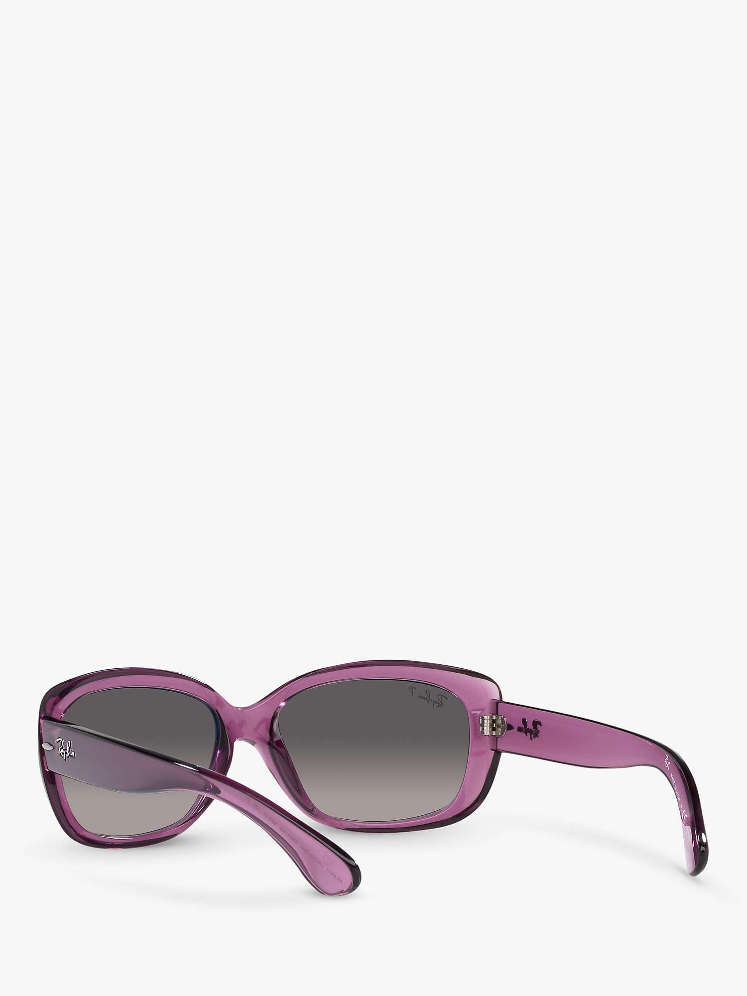 Buy Ray-Ban RB4101 Women's Polarised Jackie Ohh Butterfly Sunglasses, Transparent Violet Online at johnlewis.com