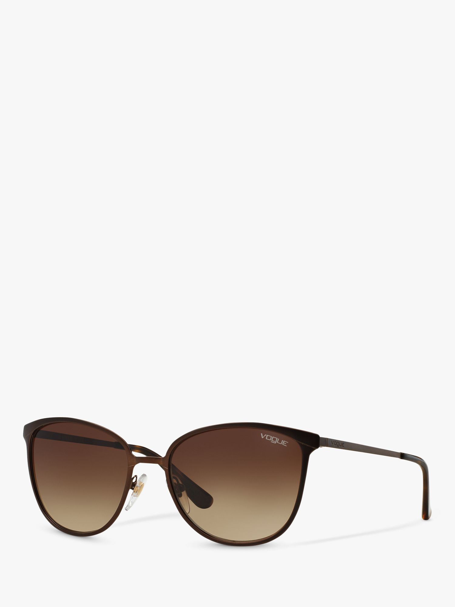 Vogue VO4002S Women's Oval Sunglasses, Matte Brown/Brown Gradient at ...