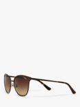 Vogue VO4002S Women's Oval Sunglasses, Matte Brown/Brown Gradient