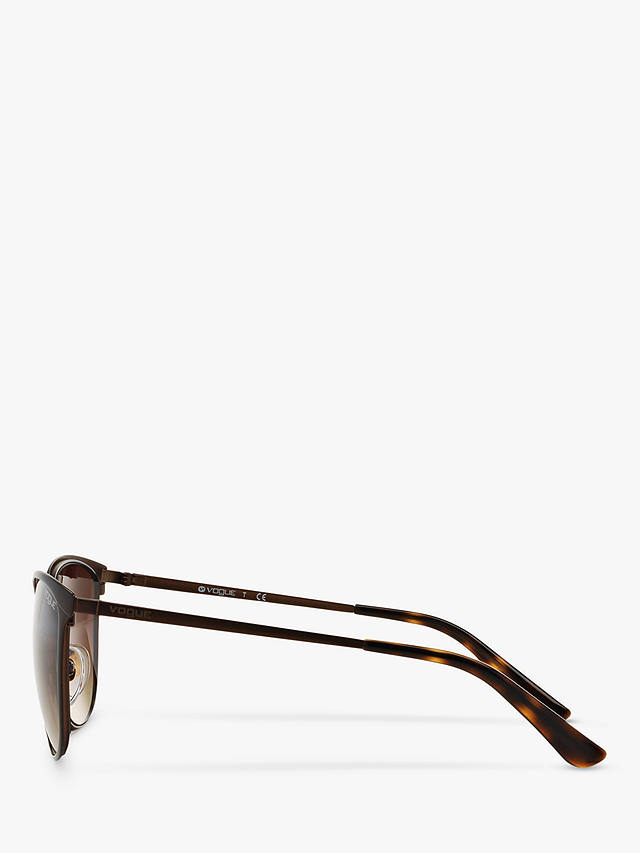 Vogue VO4002S Women's Oval Sunglasses, Matte Brown/Brown Gradient