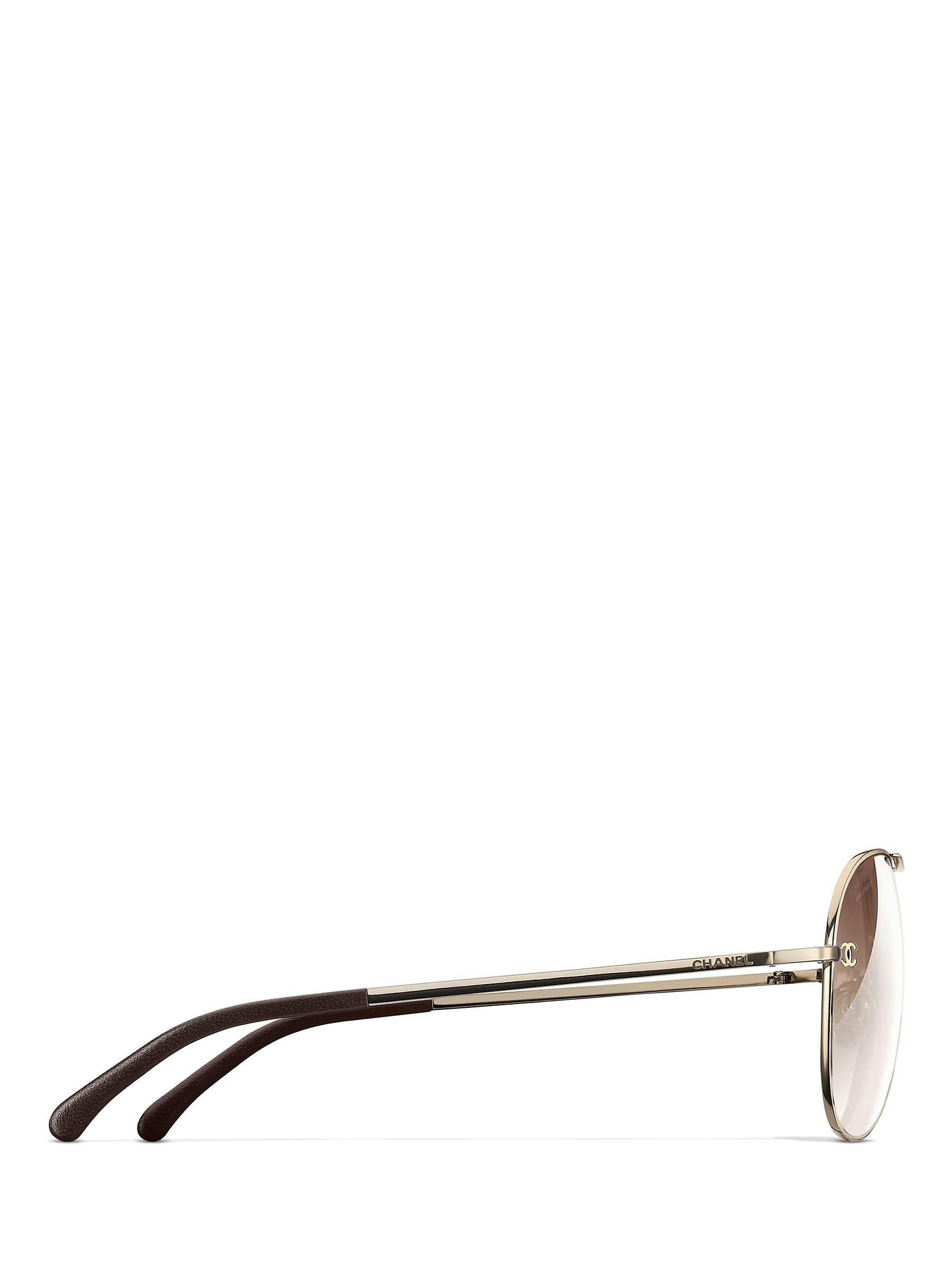 Buy CHANEL Pilot Sunglasses CH4189TQ Pale Gold/Brown Gradient Online at johnlewis.com