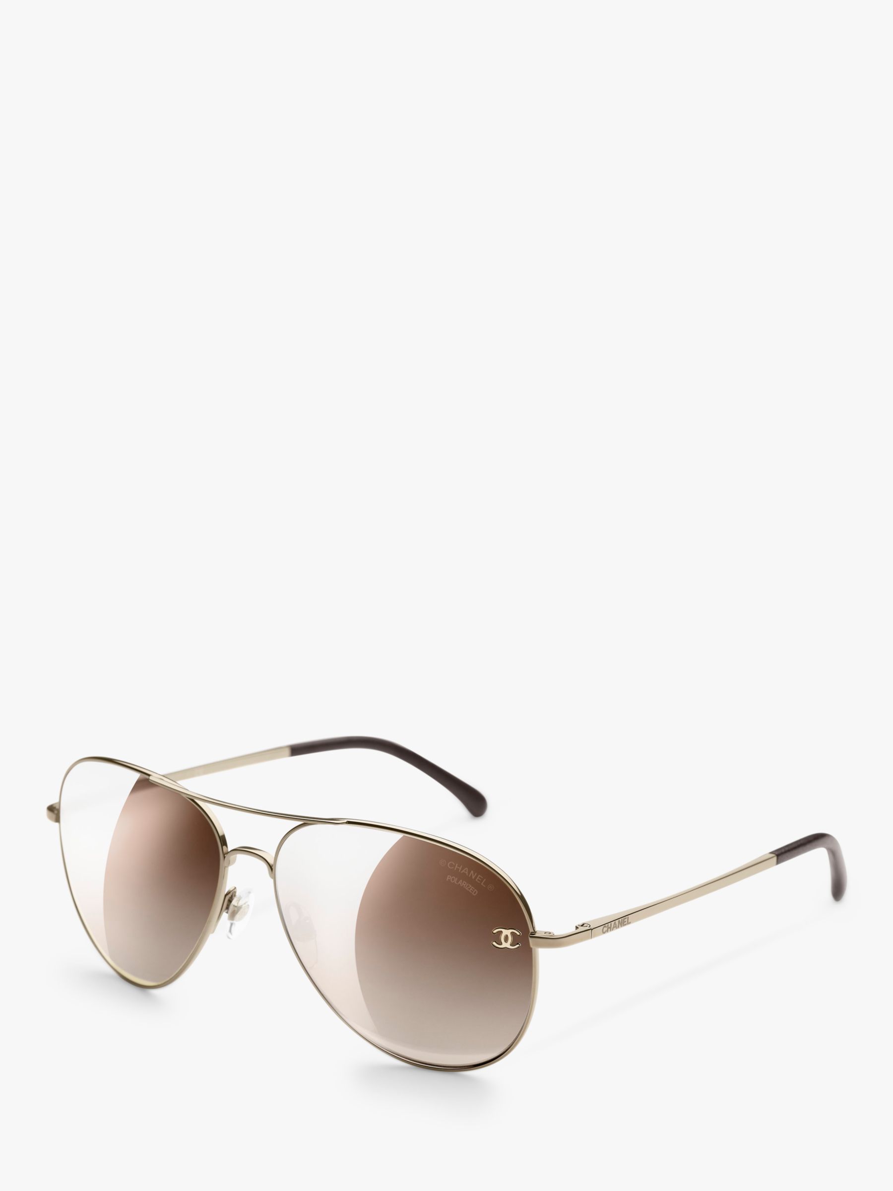 Chanel Pilot Sunglasses CH4189TQ Pale Gold/Brown Gradient