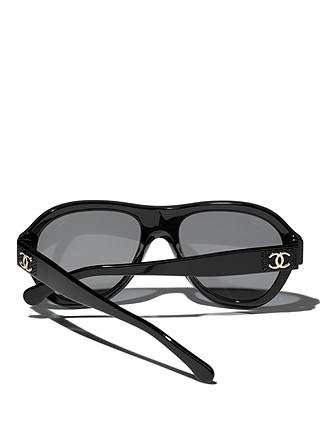 CHANEL Oval Sunglasses CH5467B Black/Grey