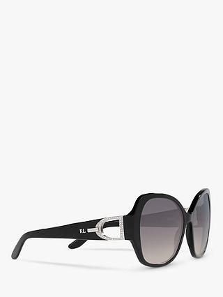 Ralph Lauren RL8202B Women's Butterfly Sunglasses, Black/Grey Gradient