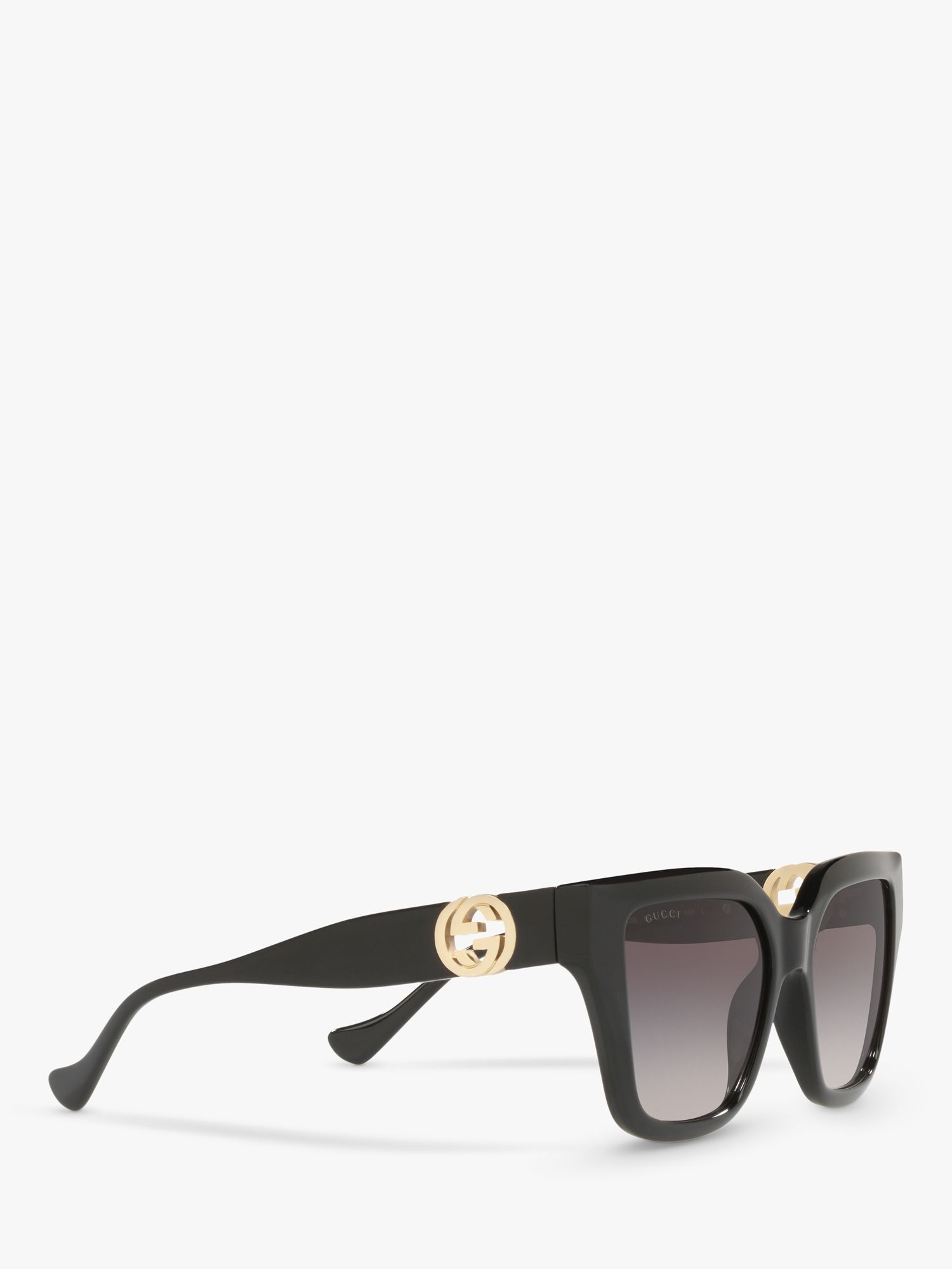 Gucci GG1023S Women's D-Frame Sunglasses, Black/Grey Gradient at John ...