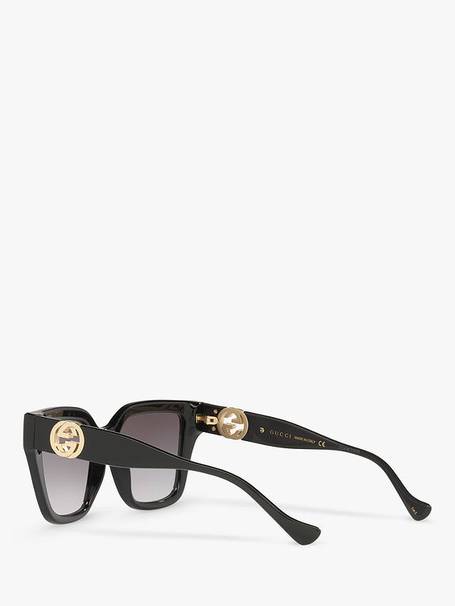 Gucci GG1023S Women's D-Frame Sunglasses, Black/Grey Gradient