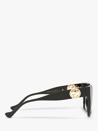 Gucci GG1023S Women's D-Frame Sunglasses, Black/Grey Gradient