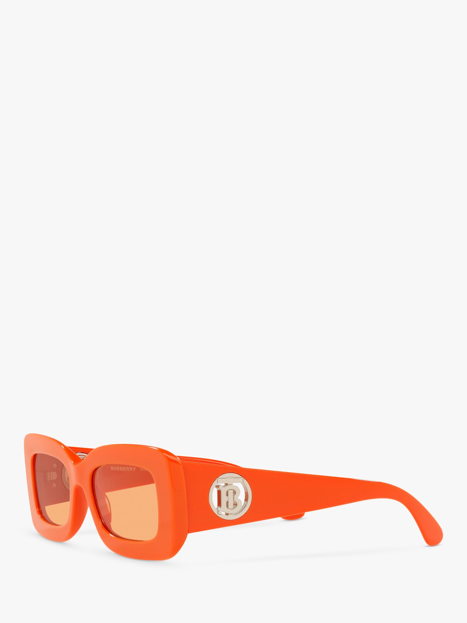 Burberry BE4343 Women's Astrid Chunky Rectangular Sunglasses, Orange at  John Lewis & Partners