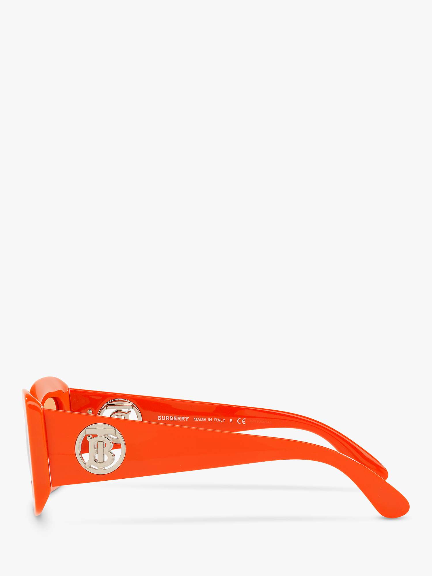 Buy Burberry BE4343 Women's Astrid Chunky Rectangular Sunglasses, Orange Online at johnlewis.com