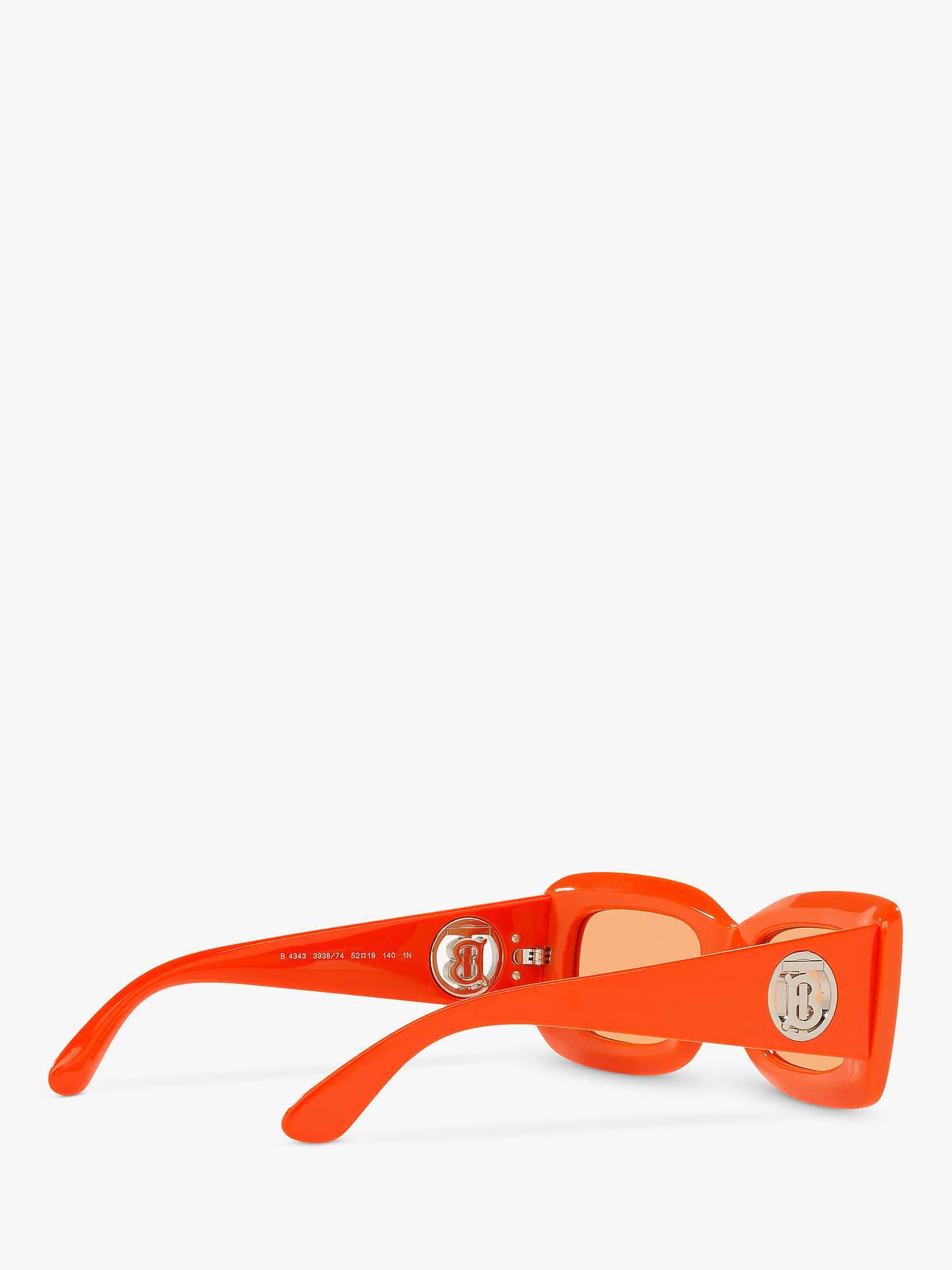 Buy Burberry BE4343 Women's Astrid Chunky Rectangular Sunglasses, Orange Online at johnlewis.com