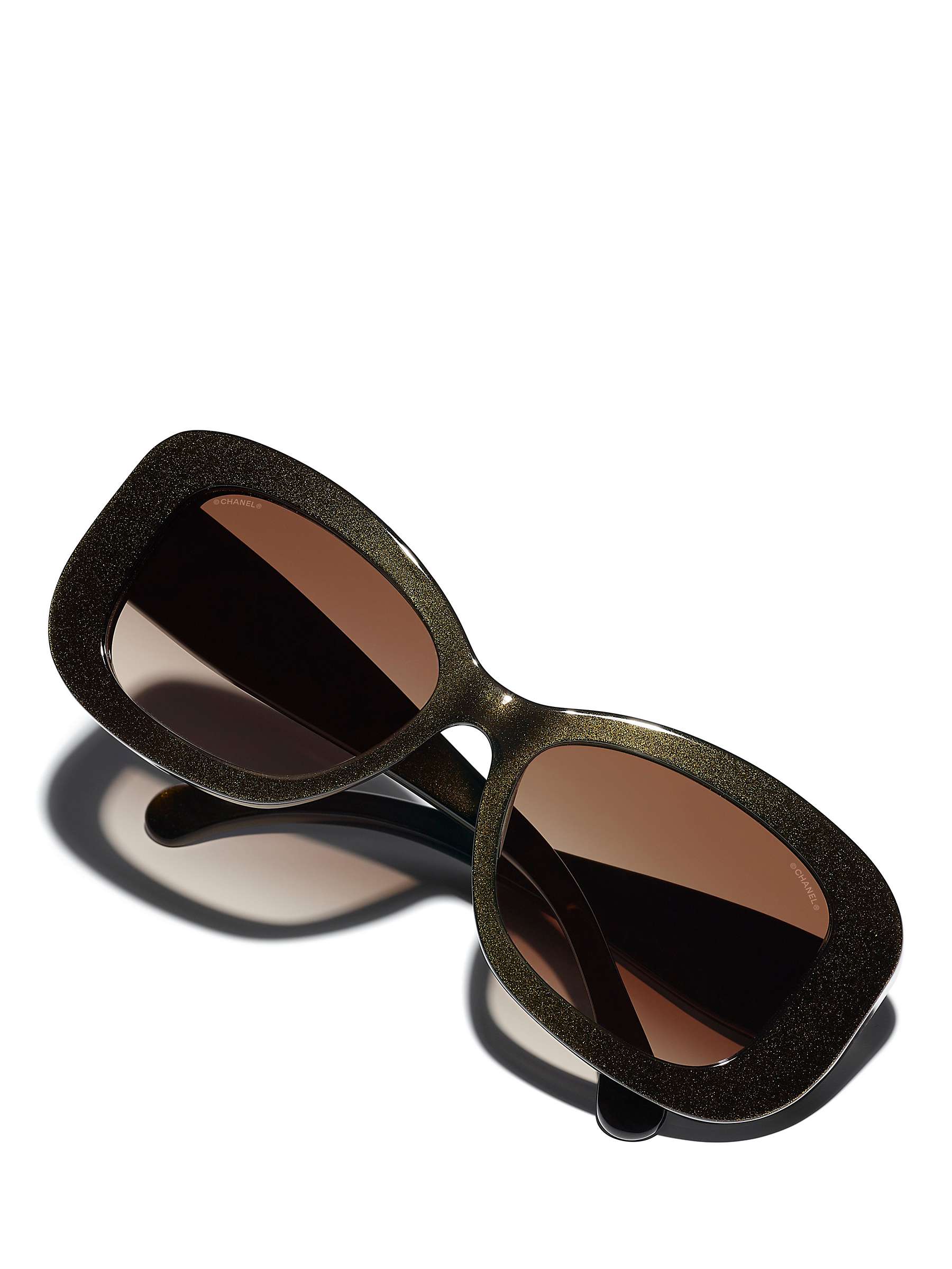 Buy CHANEL Irregular Sunglasses CH5468B Iridescent Brown/Brown Gradient Online at johnlewis.com