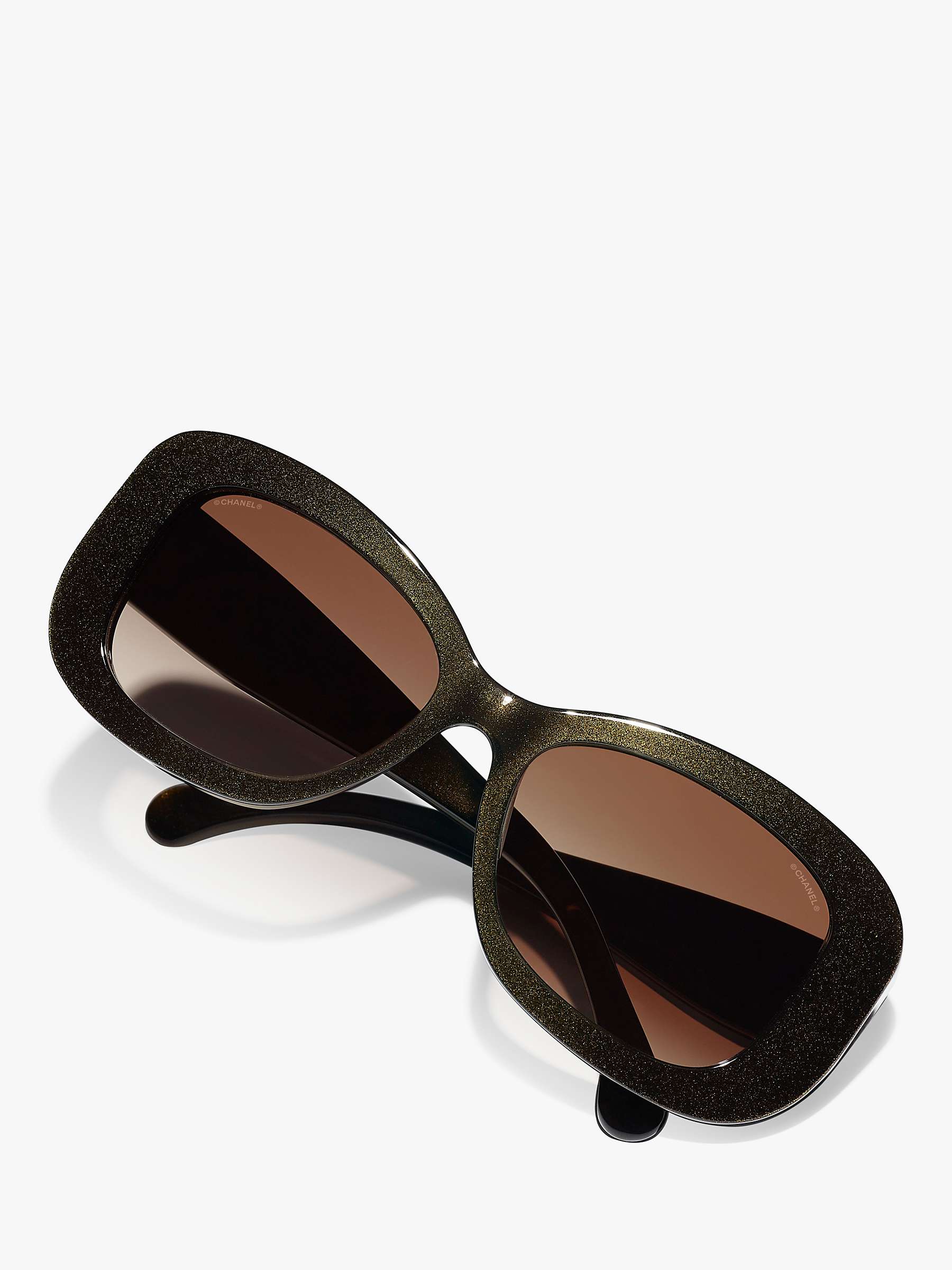 Buy CHANEL Irregular Sunglasses CH5468B Iridescent Brown/Brown Gradient Online at johnlewis.com