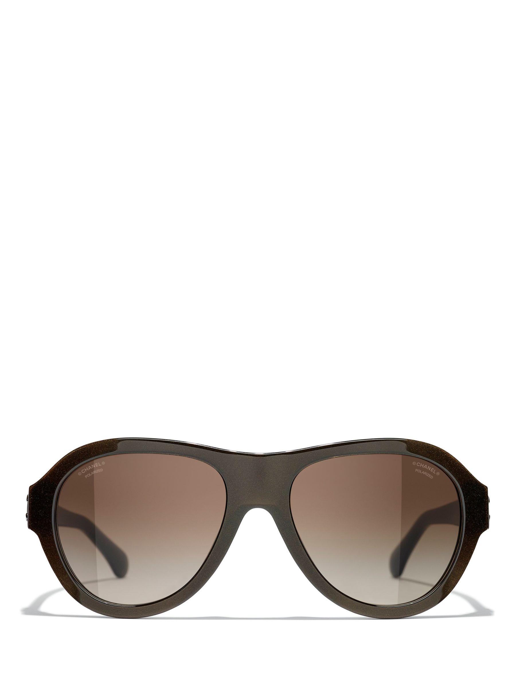 CHANEL Oval Sunglasses CH5467B Iridescent Brown/Brown Gradient at John  Lewis & Partners