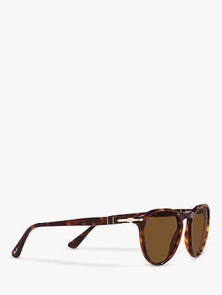 Persol PO3286S Unisex Polarised Oval Sunglasses, Tortoise/Brown