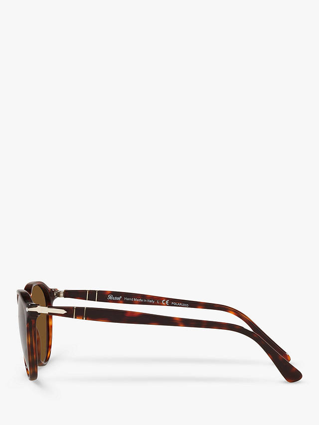 Persol PO3286S Unisex Polarised Oval Sunglasses, Tortoise/Brown
