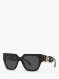 Versace VE4409 Women's Square Sunglasses, Black/Grey