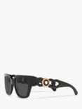 Versace VE4409 Women's Square Sunglasses, Black/Grey