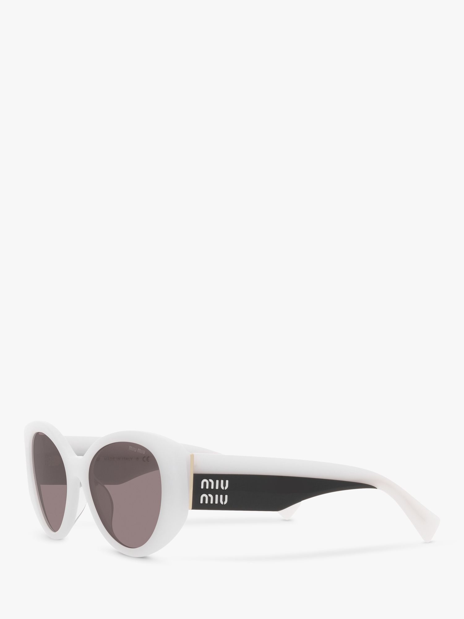 Miu Miu MU 03WS Women's Irregular Sunglasses, White/Grey at John Lewis ...