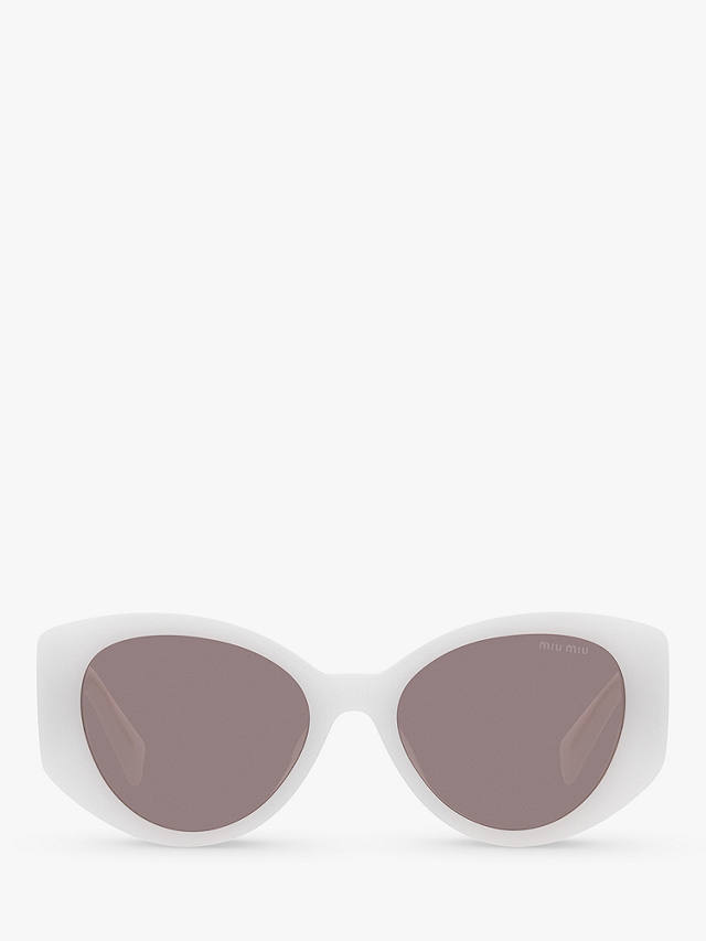 Miu Miu MU 03WS Women's Irregular Sunglasses, White/Grey