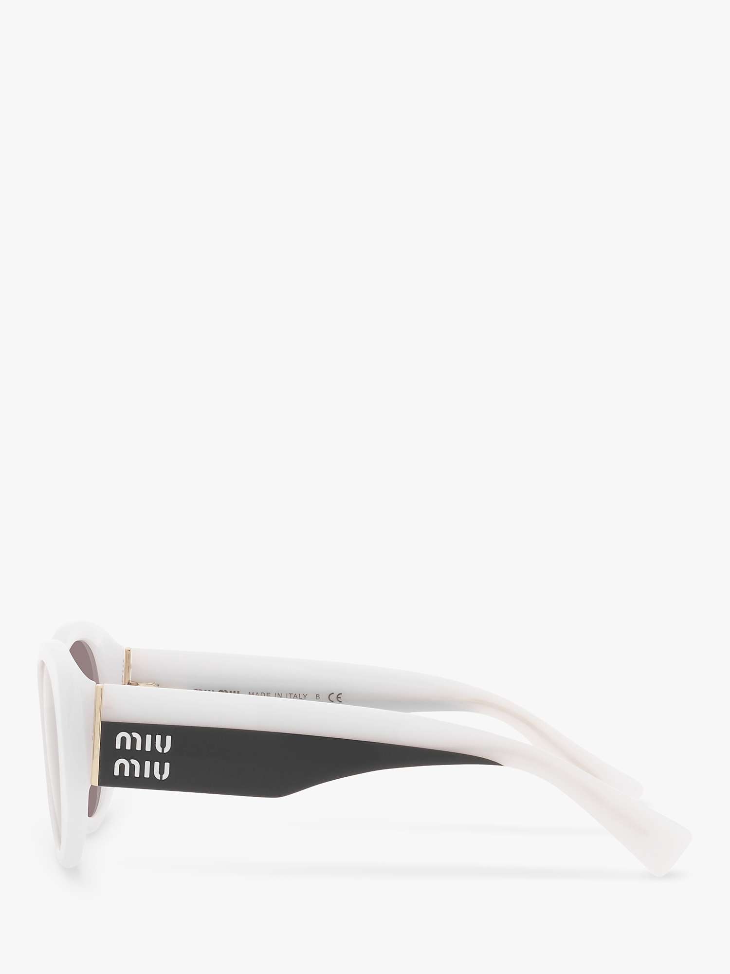Buy Miu Miu MU 03WS Women's Irregular Sunglasses, White/Grey Online at johnlewis.com