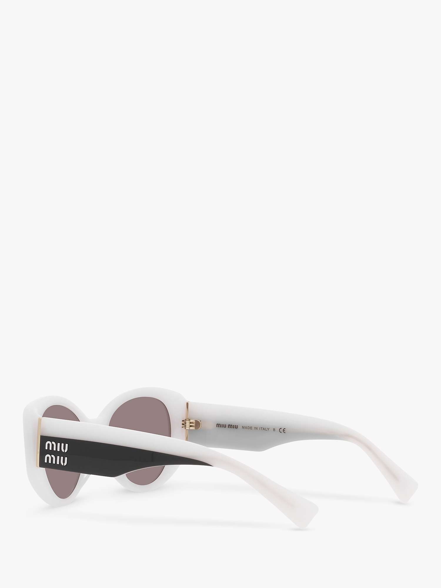 Buy Miu Miu MU 03WS Women's Irregular Sunglasses, White/Grey Online at johnlewis.com