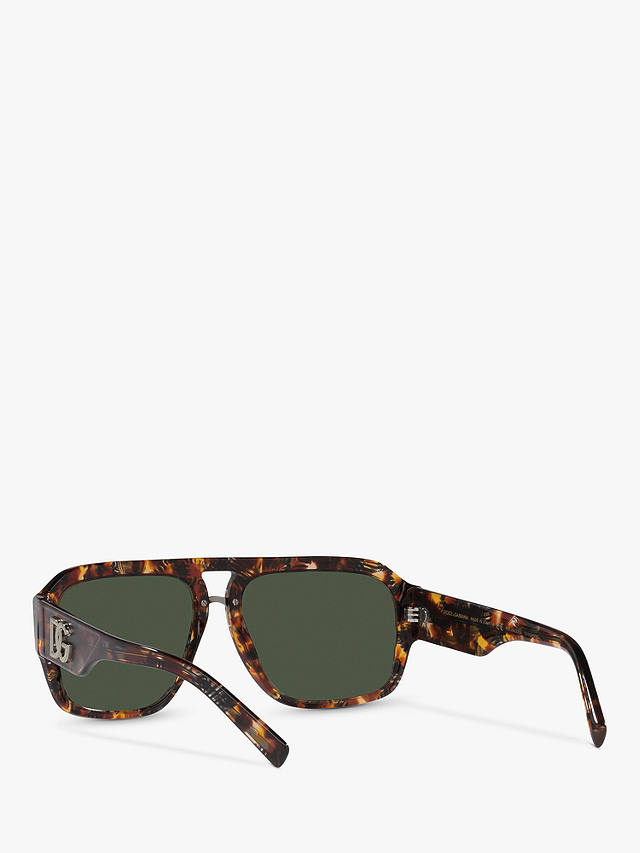 Dolce & Gabbana DG4403 Men's Polarised Aviator Sunglasses, Red Havana/Grey