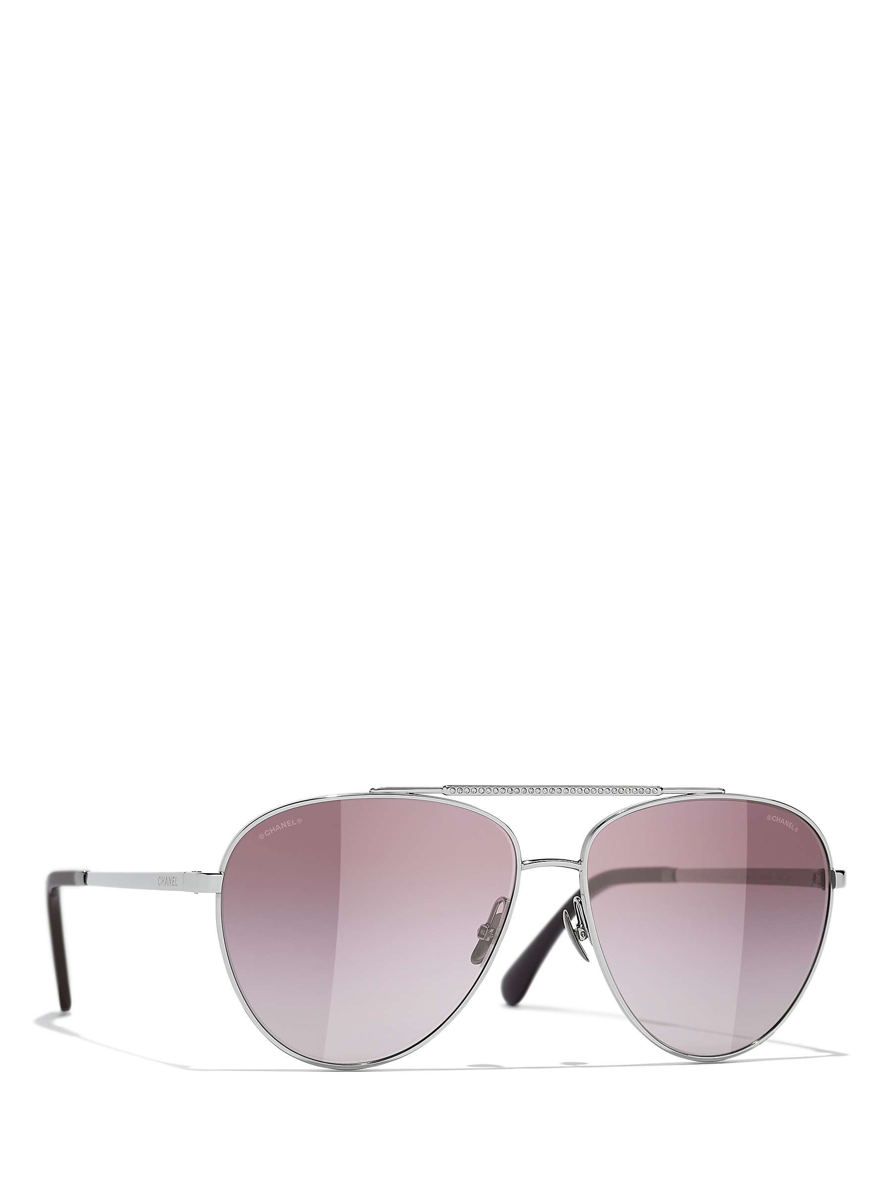 Buy CHANEL Pilot Sunglasses CH4279B Gunmetal/Violet Gradient Online at johnlewis.com