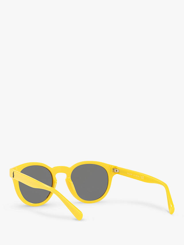 Ralph PH4184 Men's Round Shape Sunglasses, Shiny Yellow/Blue