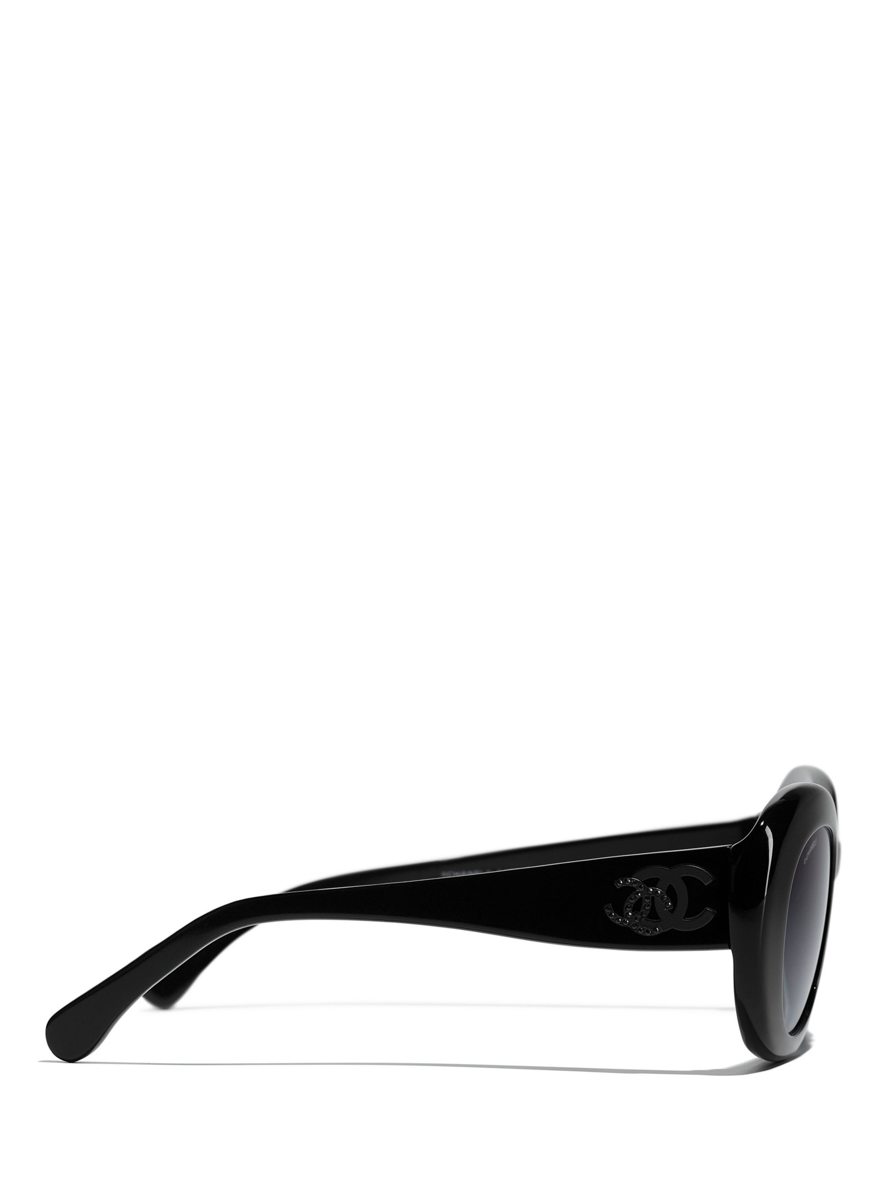 Buy CHANEL Oval Sunglasses CH5469B Black/Grey Gradient Online at johnlewis.com