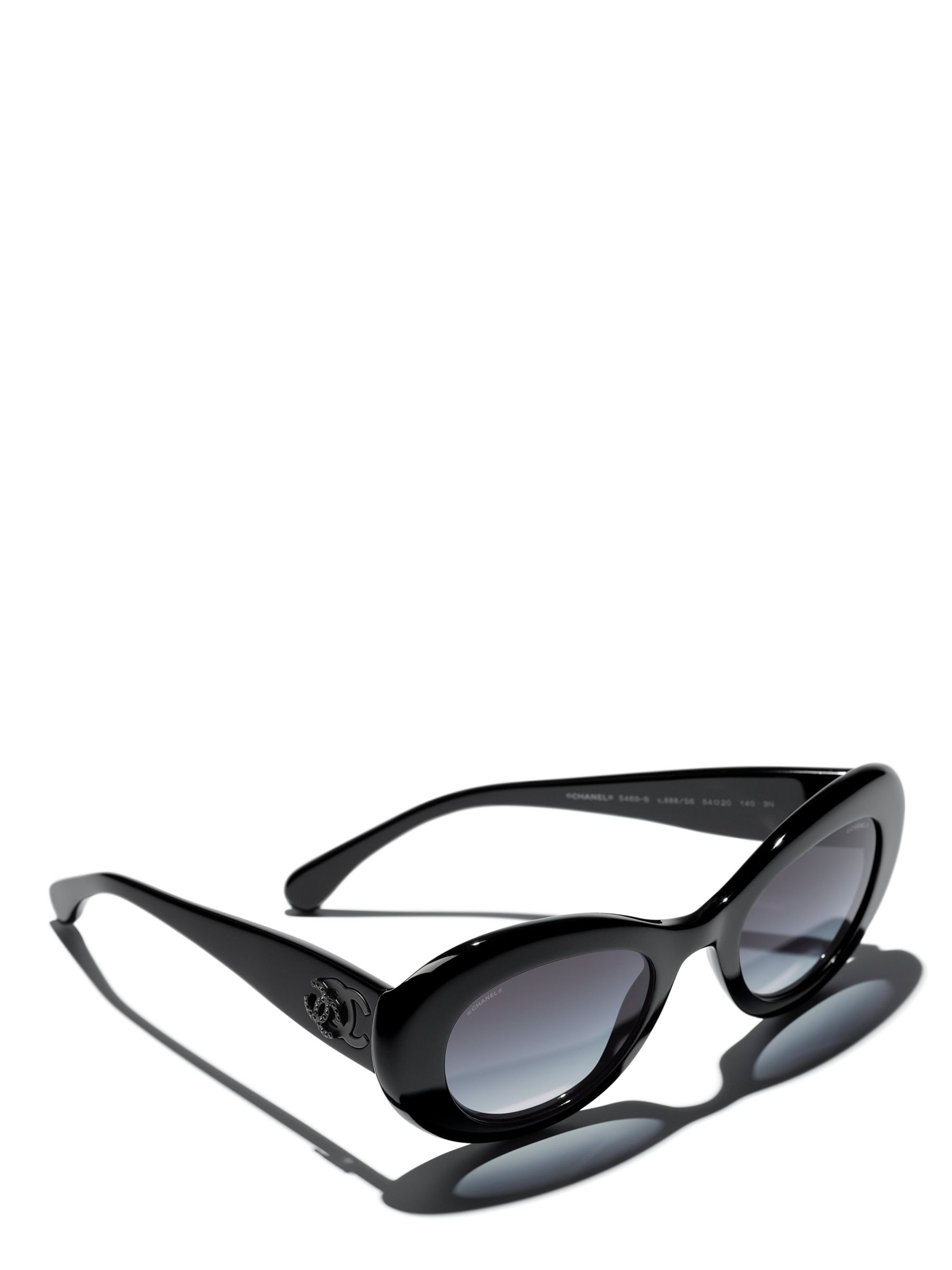 Buy CHANEL Oval Sunglasses CH5469B Black/Grey Gradient Online at johnlewis.com