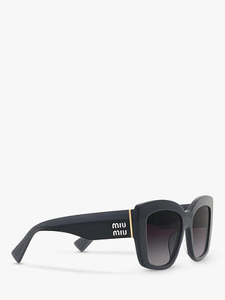 Miu Miu MU 04WS Women's Square Sunglasses, Shiny Grey/Blue Gradient