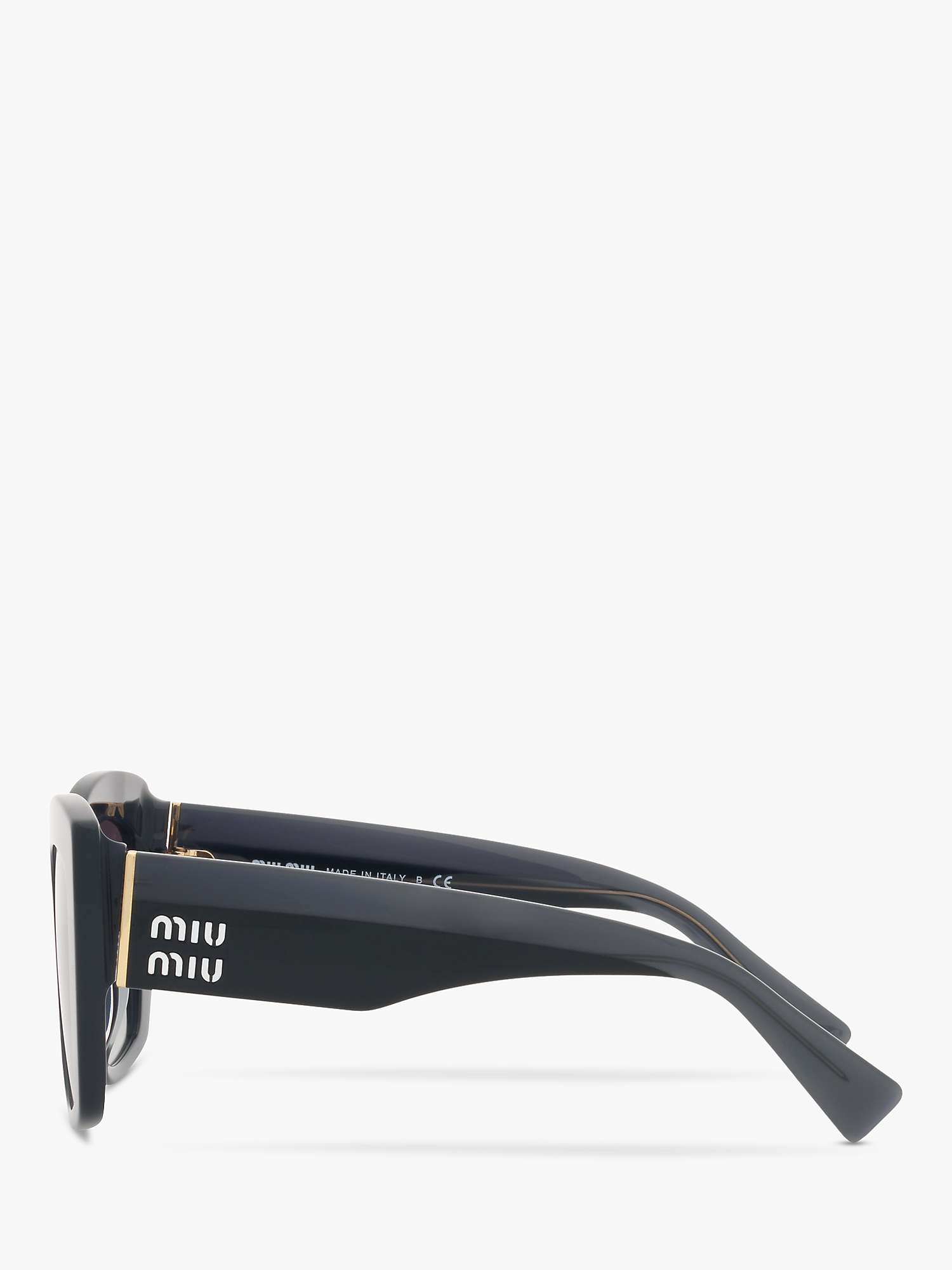 Buy Miu Miu MU 04WS Women's Square Sunglasses, Shiny Grey/Blue Gradient Online at johnlewis.com