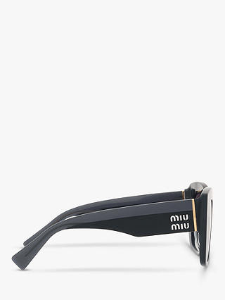Miu Miu MU 04WS Women's Square Sunglasses, Shiny Grey/Blue Gradient
