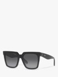 Celine CL4055IN Women's Square Sunglasses, Shiny Black/Grey Gradient