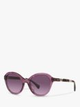 Ralph RA5286U Women's Round Shape Sunglasses, Shiny Transparent Violet