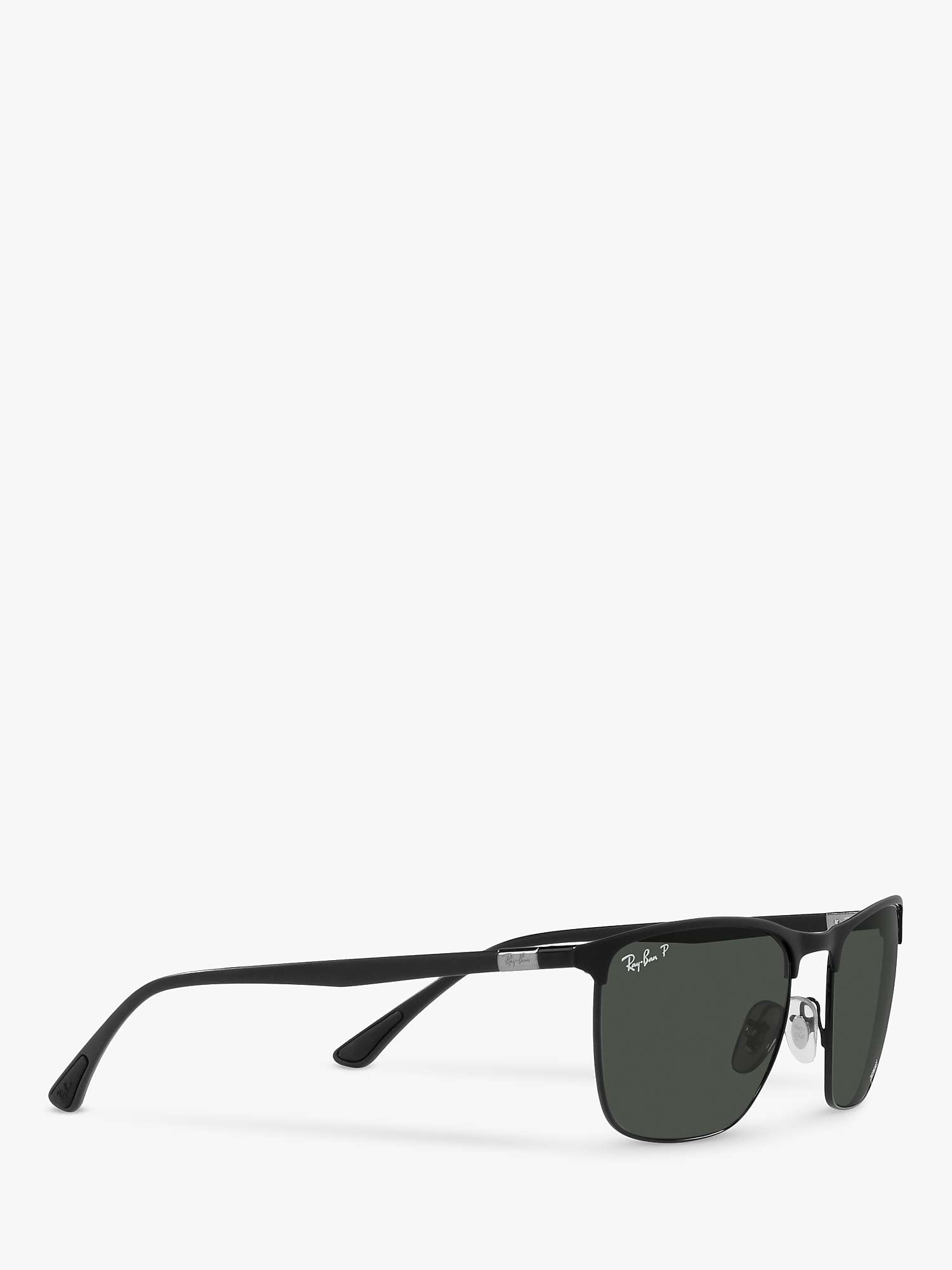 Buy Ray-Ban RB3594 Unisex Polarised Sunglasses, Matte Black On Black Online at johnlewis.com