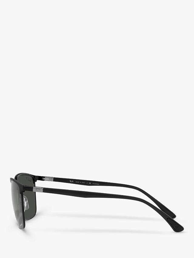 Ray-Ban RB3594 Unisex Polarised Sunglasses, Matte Black On Black