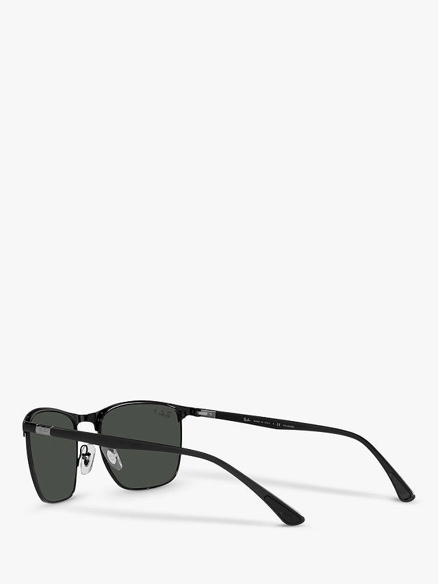 Ray-Ban RB3594 Unisex Polarised Sunglasses, Matte Black On Black