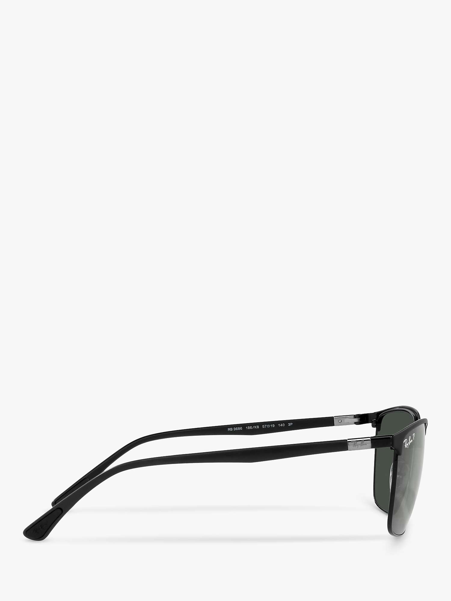 Buy Ray-Ban RB3594 Unisex Polarised Sunglasses, Matte Black On Black Online at johnlewis.com