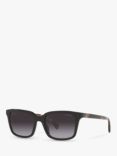 Ralph RA5287 Women's Pillow Shape Sunglasses, Shiny Black/Blue Gradient