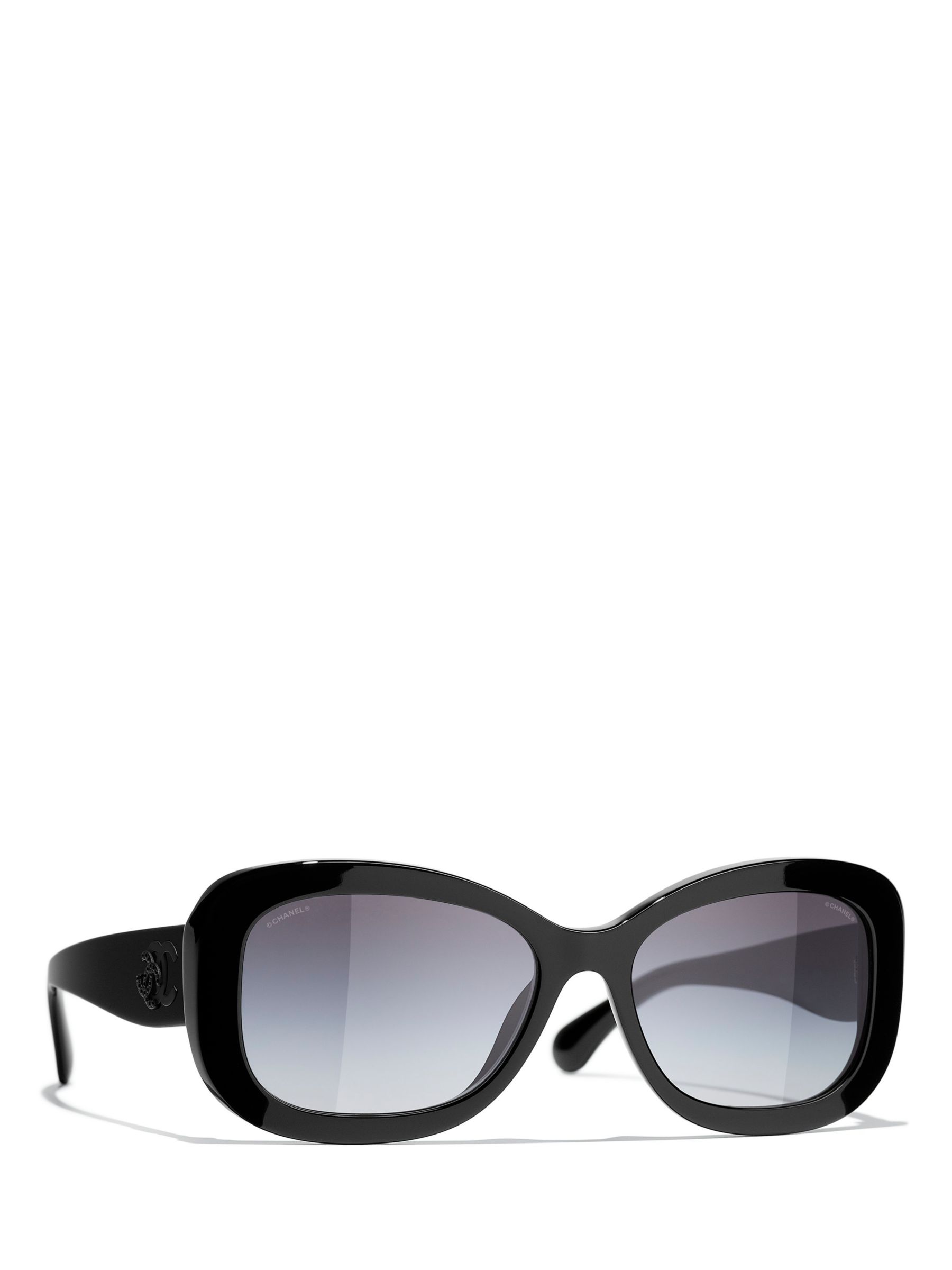 Buy CHANEL Irregular Sunglasses CH5468B Black/Blue Gradient Online at johnlewis.com