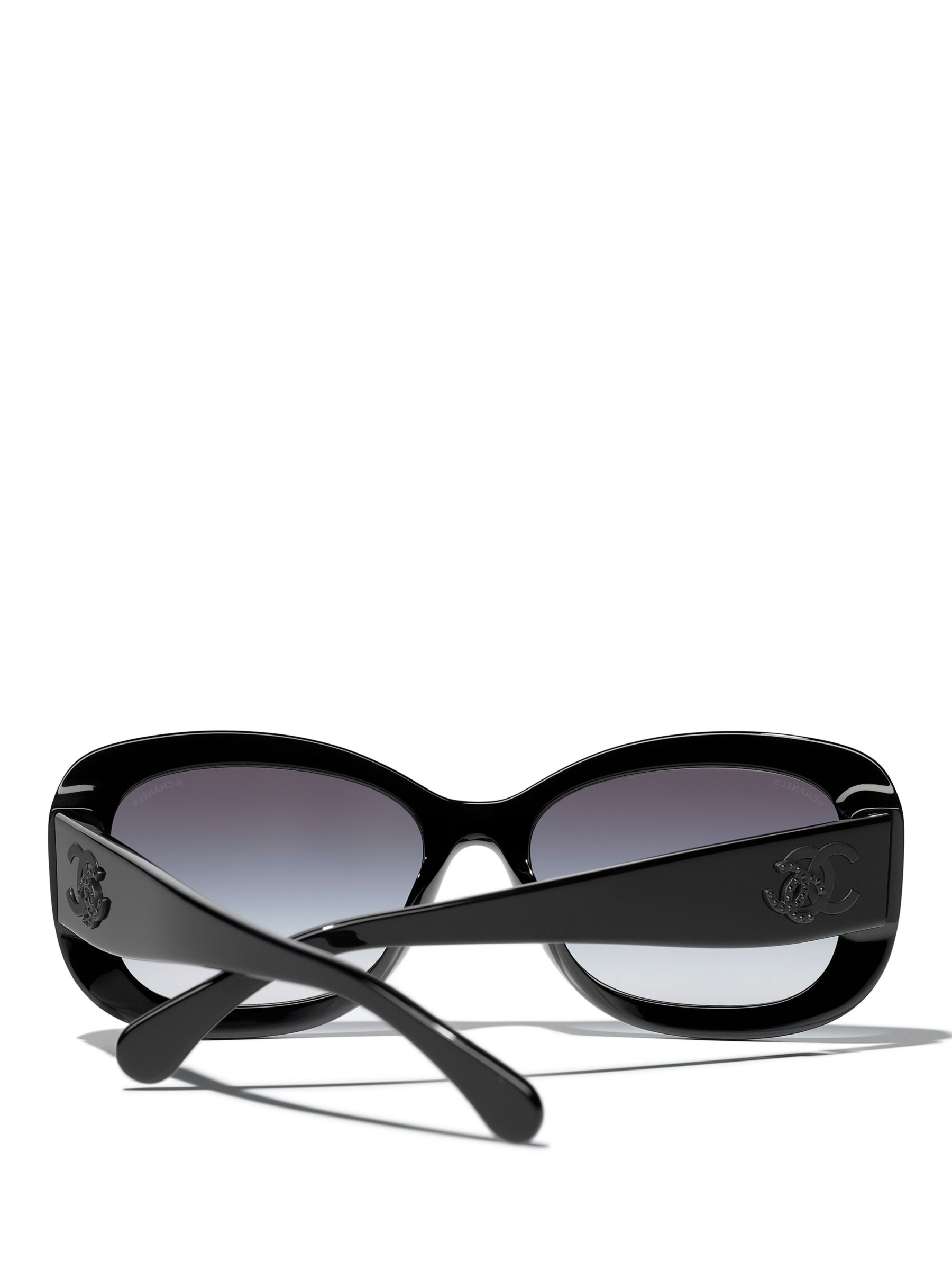 Buy CHANEL Irregular Sunglasses CH5468B Black/Blue Gradient Online at johnlewis.com